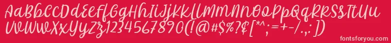 フォントKhalifa Font by 7Ntypes D – 赤い背景にピンクのフォント