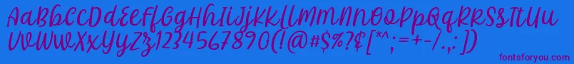 Шрифт Khalifa Font by 7Ntypes D – фиолетовые шрифты на синем фоне