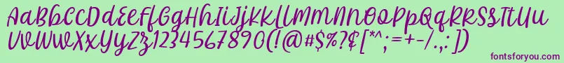 Khalifa Font by 7Ntypes D-fontti – violetit fontit vihreällä taustalla