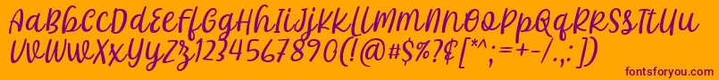 Khalifa Font by 7Ntypes D-Schriftart – Violette Schriften auf orangefarbenem Hintergrund