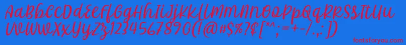 フォントKhalifa Font by 7Ntypes D – 赤い文字の青い背景