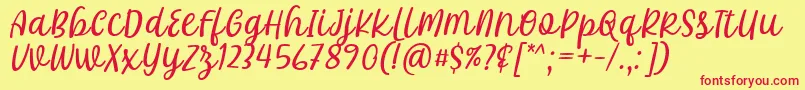 Czcionka Khalifa Font by 7Ntypes D – czerwone czcionki na żółtym tle