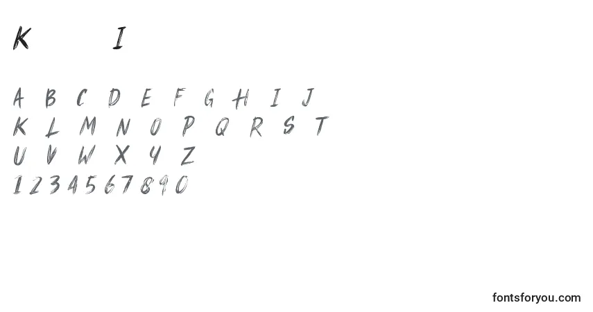 Schriftart KhalifIrsyad – Alphabet, Zahlen, spezielle Symbole