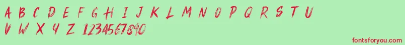 KhalifIrsyad Font – Red Fonts on Green Background
