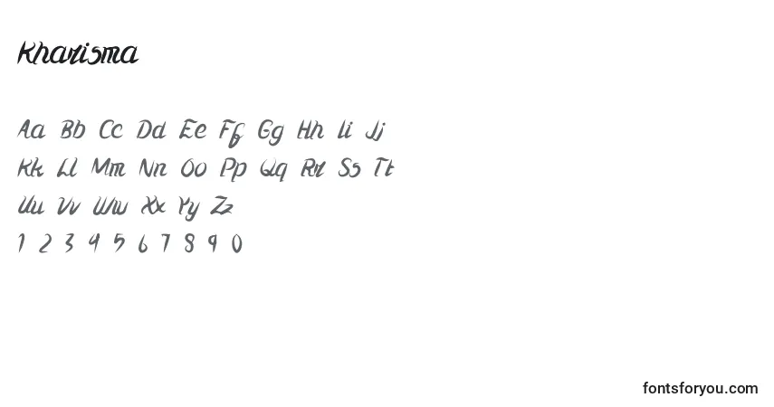 A fonte Kharisma – alfabeto, números, caracteres especiais