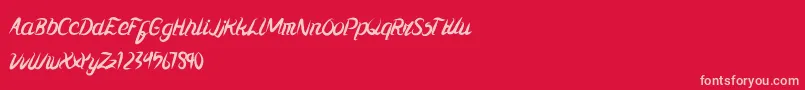Kharisma Font – Pink Fonts on Red Background