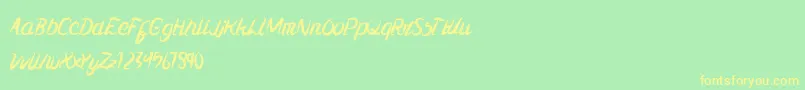 Kharisma Font – Yellow Fonts on Green Background