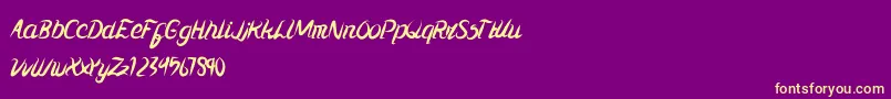 Kharisma Font – Yellow Fonts on Purple Background