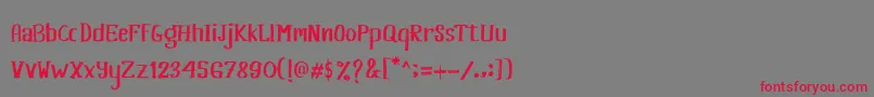Khasanah Brush Font – Red Fonts on Gray Background