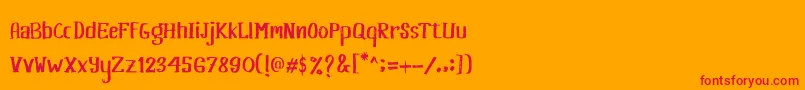 Khasanah Brush Font – Red Fonts on Orange Background