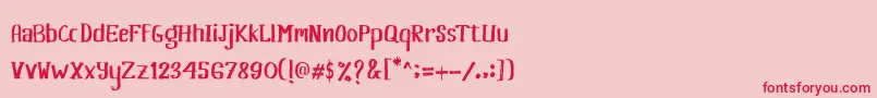 Khasanah Brush Font – Red Fonts on Pink Background