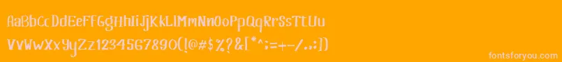 Khasanah Brush-Schriftart – Rosa Schriften auf orangefarbenem Hintergrund