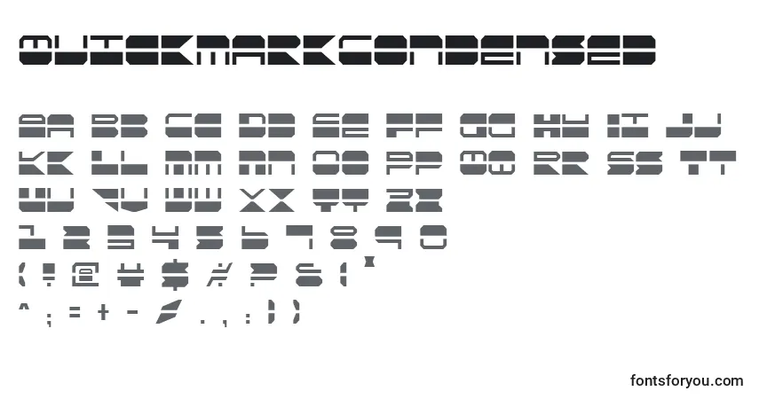 Шрифт QuickmarkCondensed – алфавит, цифры, специальные символы