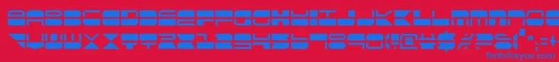QuickmarkCondensed Font – Blue Fonts on Red Background