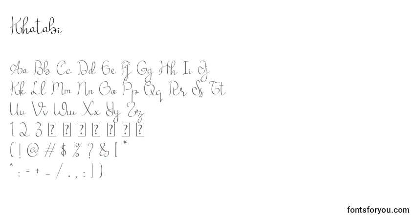 Шрифт Khatabi – алфавит, цифры, специальные символы