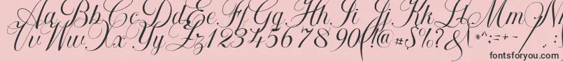 Fonte Khatija Calligraphy – fontes pretas em um fundo rosa