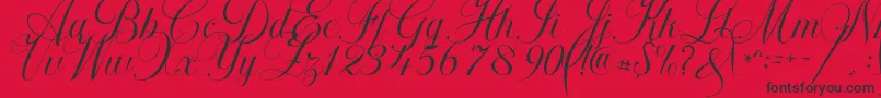 Fonte Khatija Calligraphy – fontes pretas em um fundo vermelho