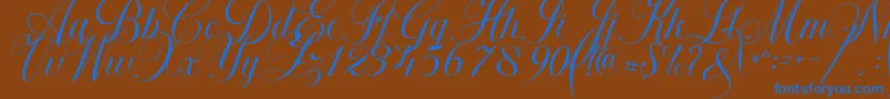 Czcionka Khatija Calligraphy – niebieskie czcionki na brązowym tle