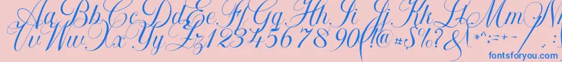 More about Khatija Calligraphy Font Khatija Calligraphy Font – Blue Fonts on Pink Background