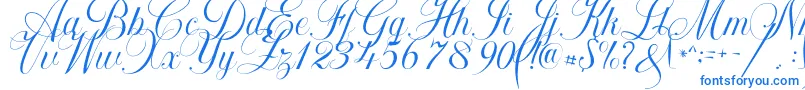 Khatija Calligraphy-fontti – siniset fontit valkoisella taustalla