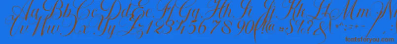 Khatija Calligraphy Font – Brown Fonts on Blue Background