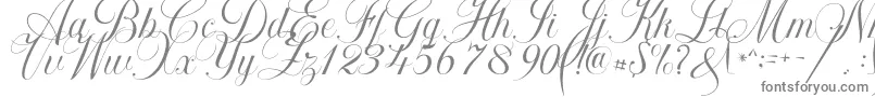 Czcionka Khatija Calligraphy – szare czcionki na białym tle