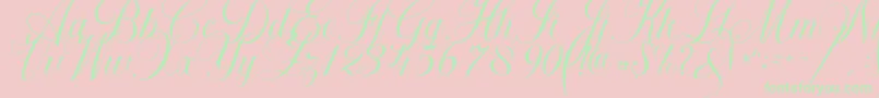 Khatija Calligraphy-Schriftart – Grüne Schriften auf rosa Hintergrund