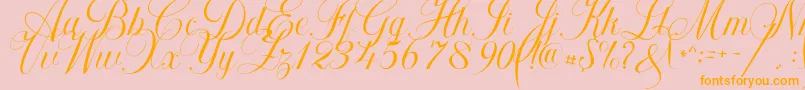 fuente Khatija Calligraphy – Fuentes Naranjas Sobre Fondo Rosa