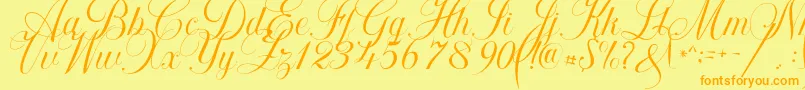 fuente Khatija Calligraphy – Fuentes Naranjas Sobre Fondo Amarillo