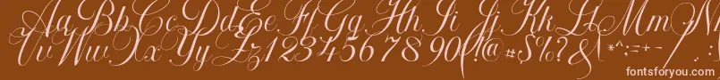 Czcionka Khatija Calligraphy – różowe czcionki na brązowym tle
