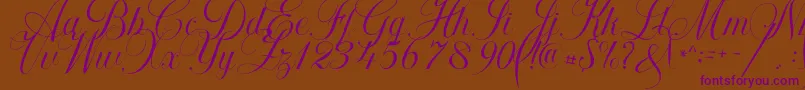 Khatija Calligraphy-Schriftart – Violette Schriften auf braunem Hintergrund