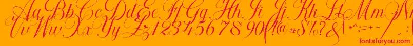 Khatija Calligraphy Font – Red Fonts on Orange Background