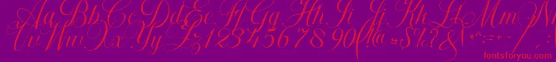 Khatija Calligraphy Font – Red Fonts on Purple Background