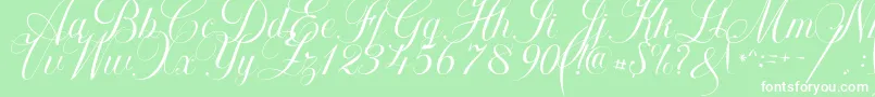 Czcionka Khatija Calligraphy – białe czcionki na zielonym tle