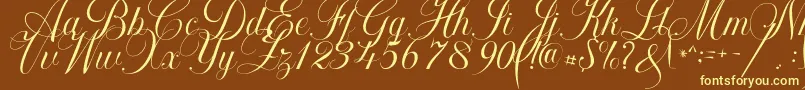 Czcionka Khatija Calligraphy – żółte czcionki na brązowym tle