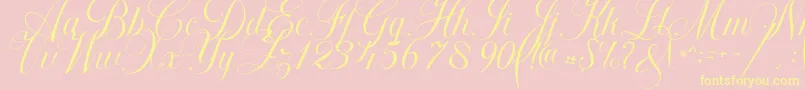 Khatija Calligraphy Font – Yellow Fonts on Pink Background