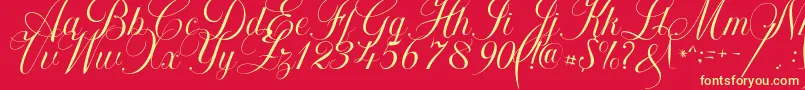 Police Khatija Calligraphy – polices jaunes sur fond rouge