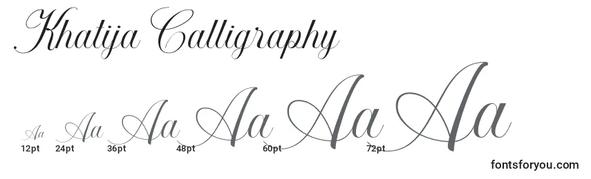 Khatija Calligraphy Font Sizes