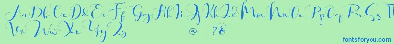 Khatmadu   Font – Blue Fonts on Green Background
