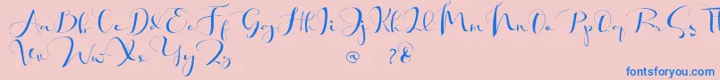 Khatmadu   Font – Blue Fonts on Pink Background