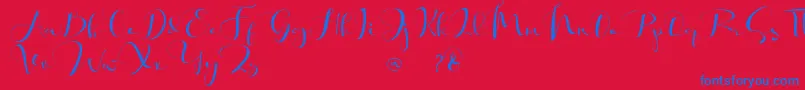Khatmadu   Font – Blue Fonts on Red Background