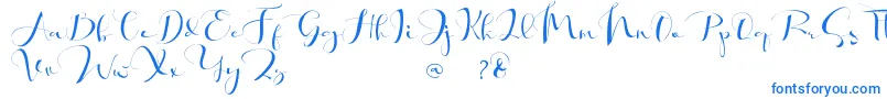 Khatmadu   Font – Blue Fonts on White Background