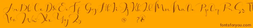 Khatmadu   Font – Brown Fonts on Orange Background