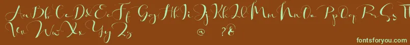 Khatmadu   Font – Green Fonts on Brown Background