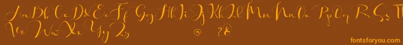 Khatmadu   Font – Orange Fonts on Brown Background
