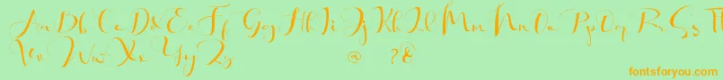 Khatmadu   Font – Orange Fonts on Green Background