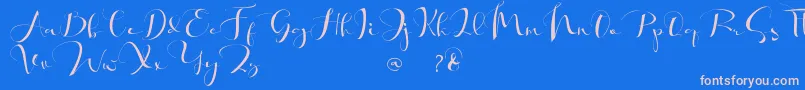 Khatmadu   Font – Pink Fonts on Blue Background