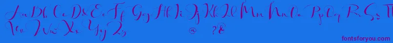 Khatmadu   Font – Purple Fonts on Blue Background