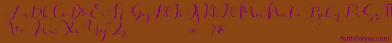 Khatmadu  -Schriftart – Violette Schriften auf braunem Hintergrund