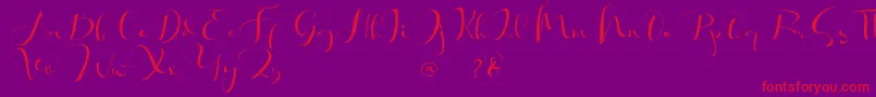 fuente Khatmadu   – Fuentes Rojas Sobre Fondo Morado